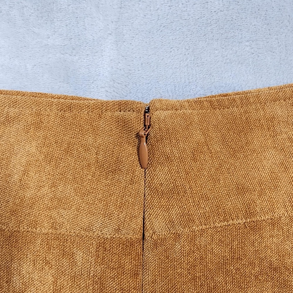 Vintage Christopher & Banks Skirt Women 4 Brown Microfiber A-Line Modest Western - Picture 3 of 9